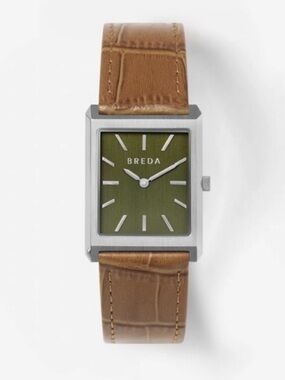 Limited Edition BREDA+GQ collab Virgil Croc Embossed band with Moss Brushed Face